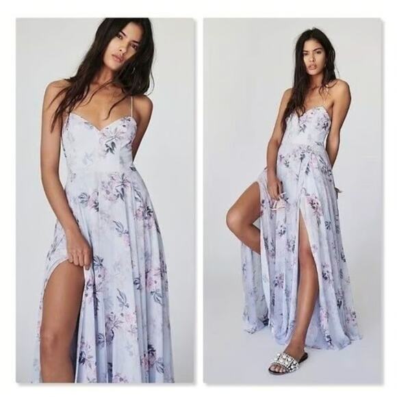 NWT Fame & Partners x Free People Floral Maxi Dress‎ Lavender 12 Fairy Coquette - Picture 1 of 10
